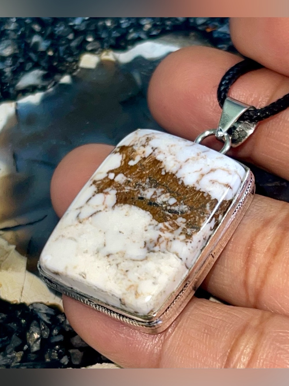 Wild Horse Jasper Magnesite Pendant 1 1/2”